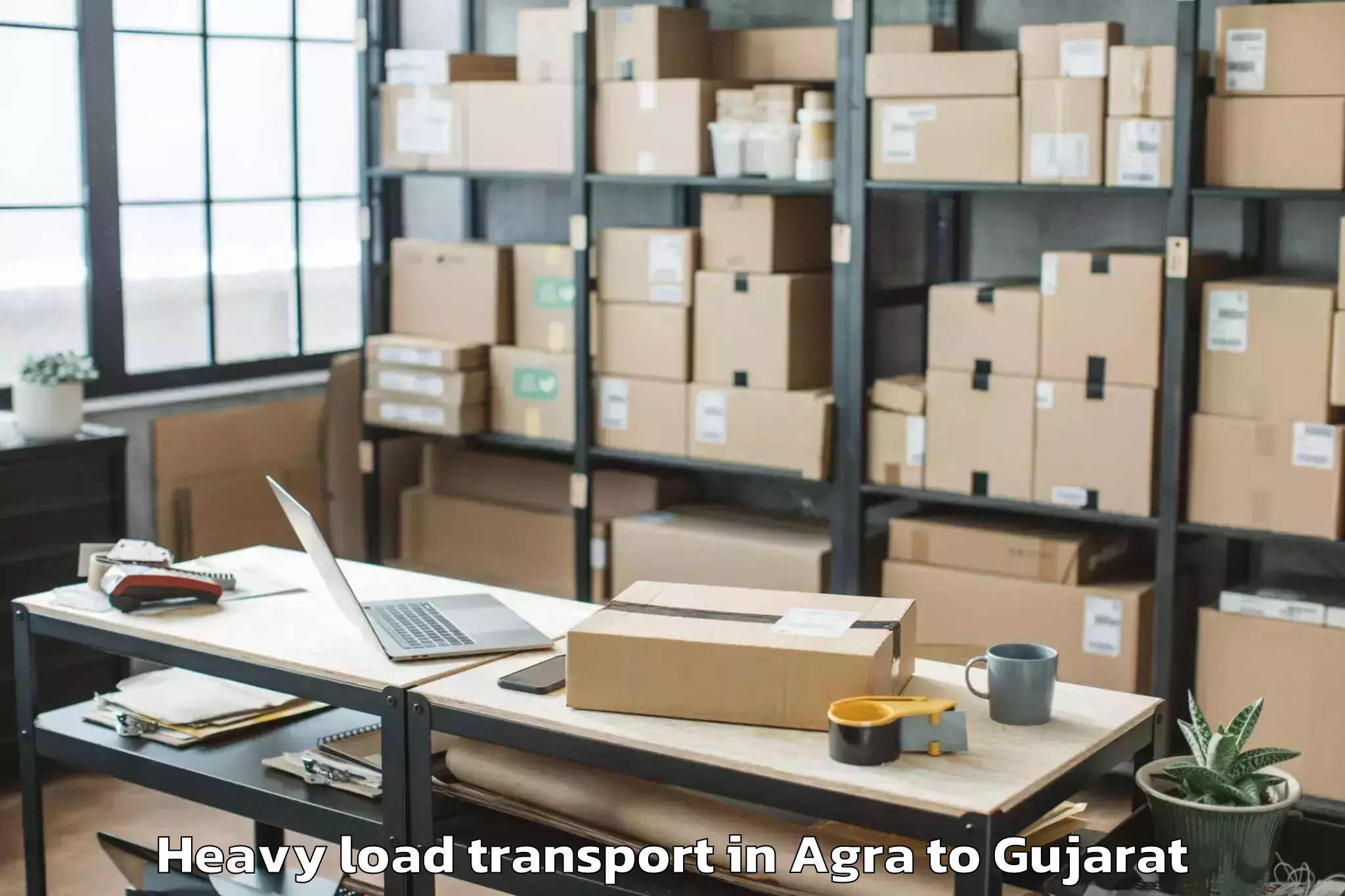 Book Agra to Thasra Heavy Load Transport Online